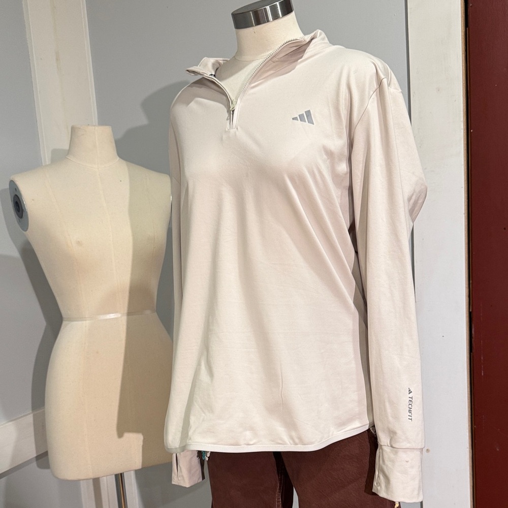 Adidas Off-White Quarter-Zip Top